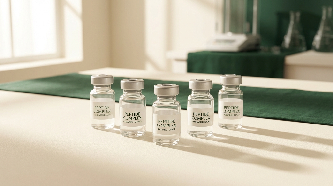 Research laboratory with peptide vials